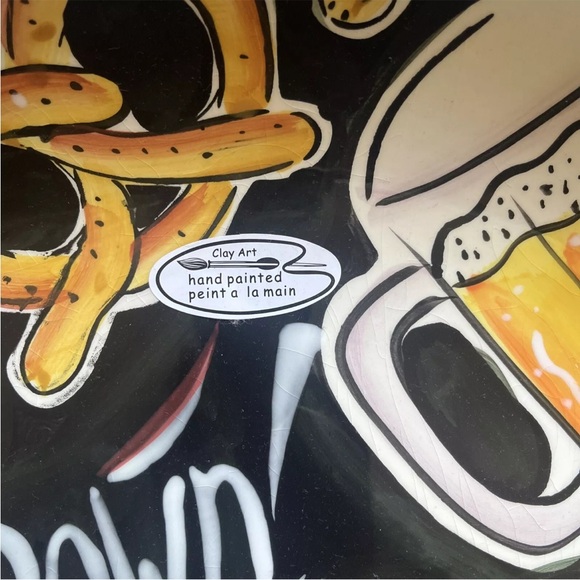 Touchdown Hand Painted Football Chip & Dip Bowls Football Design (Clay Art) - Picture 8 of 9